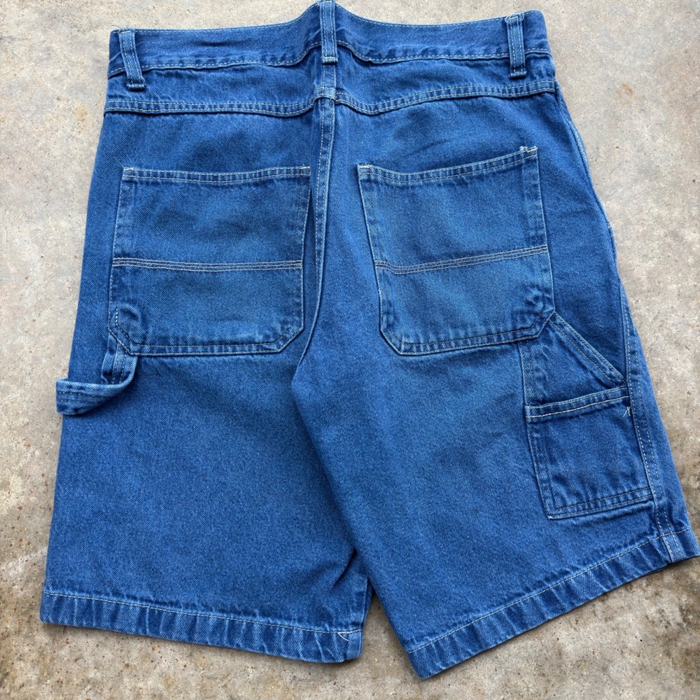 Vintage 90s Open Trails Carpenter Denim Shorts Workwear Blue 32 (d9)